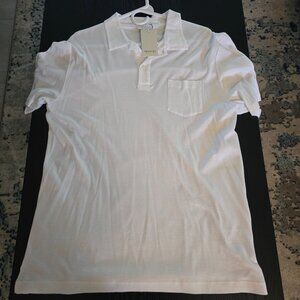 Sunspel Sea Island Cotton Polo - White - Size Large - New w/ Tags